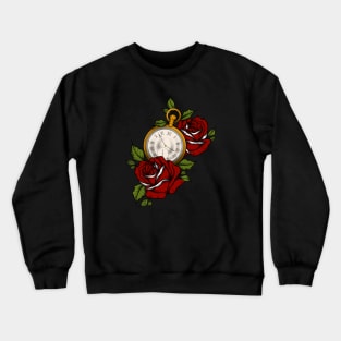 Roses, Clock Crewneck Sweatshirt